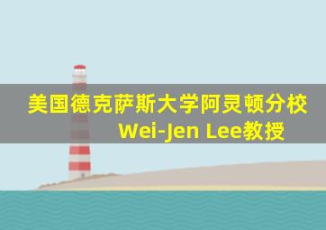 美国德克萨斯大学阿灵顿分校 Wei-Jen Lee教授